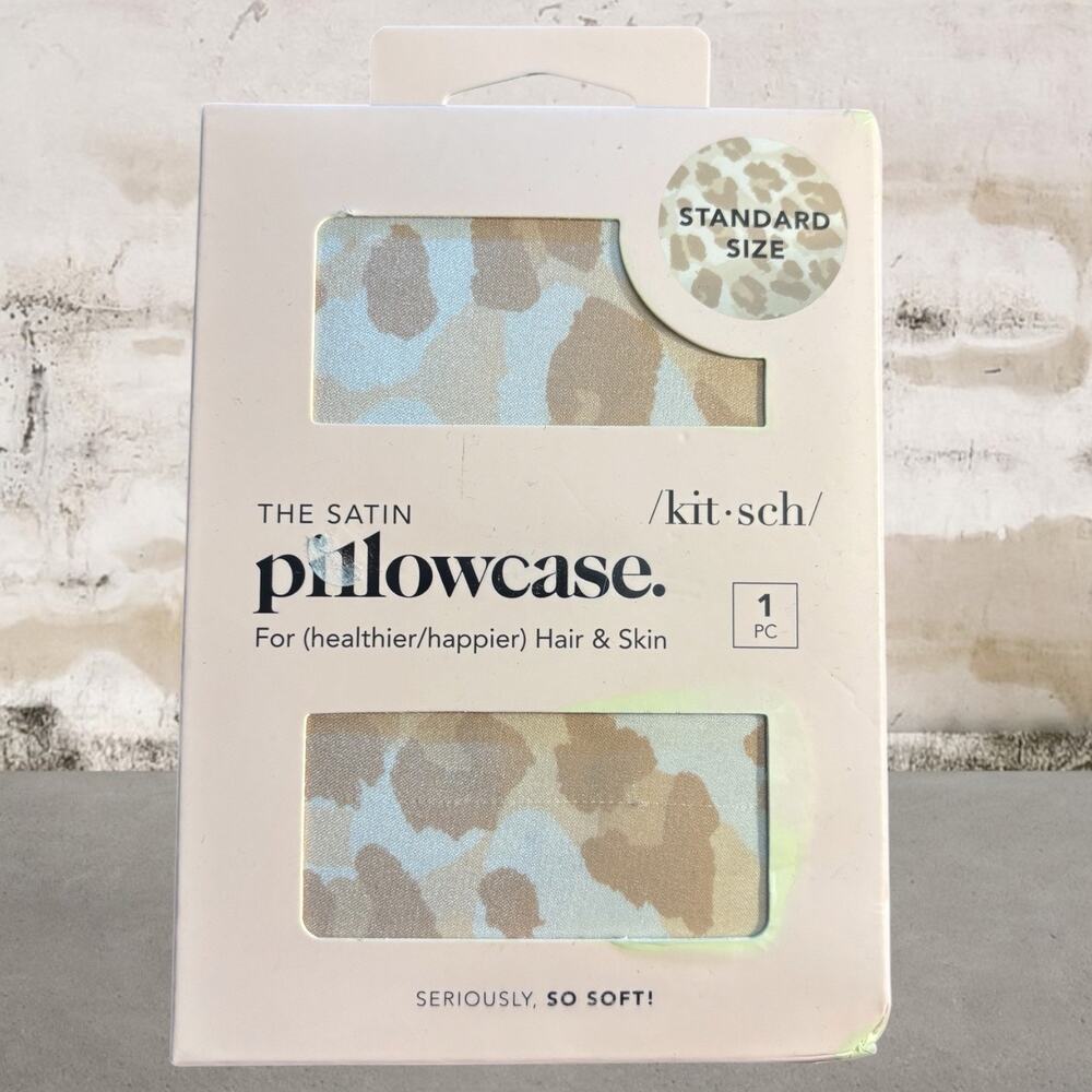 Kitsch Satin Pillowcase in Leopard Standard Size NIB